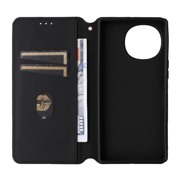 For Sharp Aquos R10 / R9 Cubic Grid Texture Flip Leather Phone Case