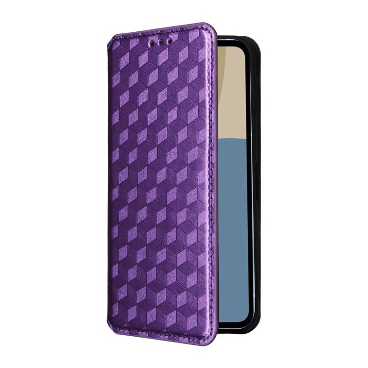 For Sharp Aquos Sense10 / Sense9 Cubic Grid Texture Flip Leather Phone Case
