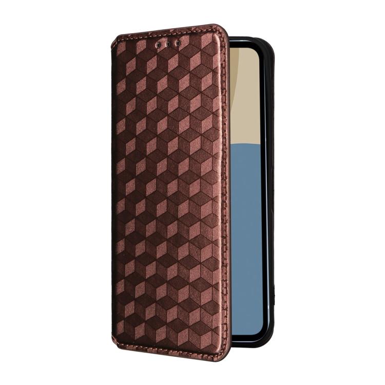 For Sharp Aquos Sense10 / Sense9 Cubic Grid Texture Flip Leather Phone Case