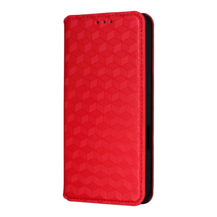 For iPhone 17 Pro Max Cubic Grid Texture Flip Leather Phone Case