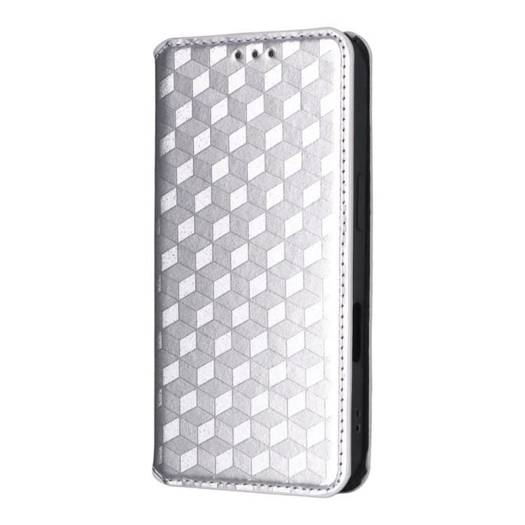 For iPhone 17 Pro Max Cubic Grid Texture Flip Leather Phone Case