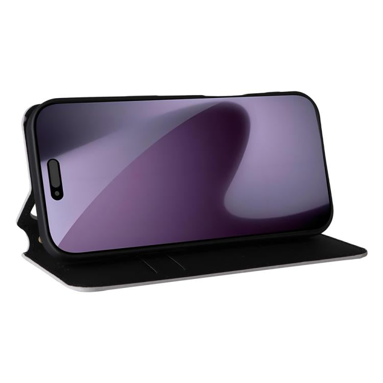 For iPhone 17 Pro Max Cubic Grid Texture Flip Leather Phone Case