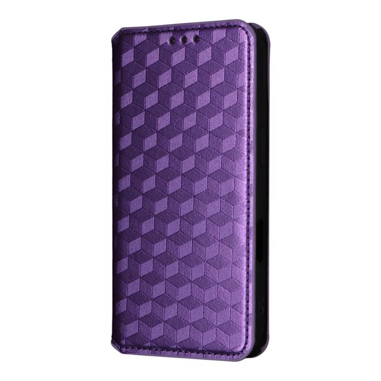 For iPhone 17 Pro Max Cubic Grid Texture Flip Leather Phone Case