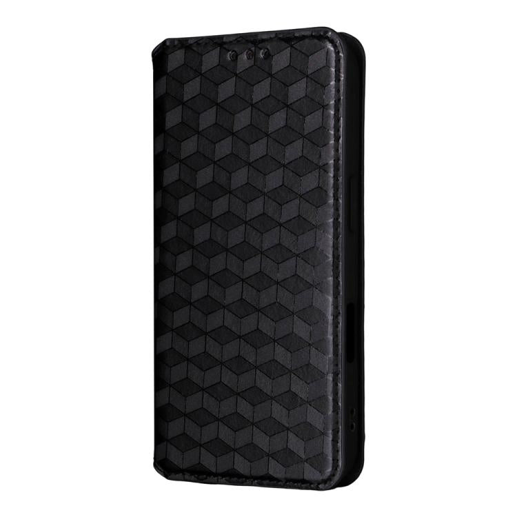 For iPhone 17 Pro Cubic Grid Texture Flip Leather Phone Case
