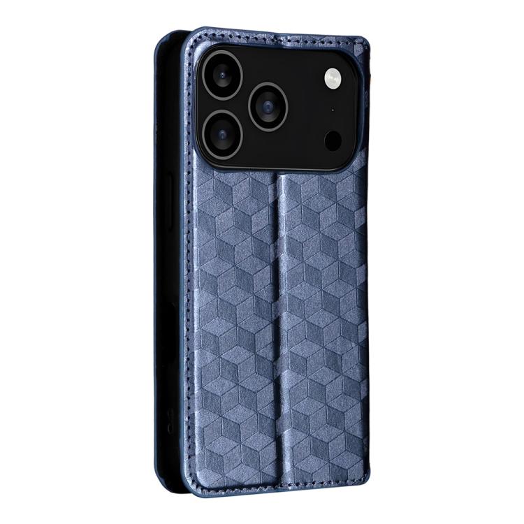 For iPhone 17 Pro Cubic Grid Texture Flip Leather Phone Case