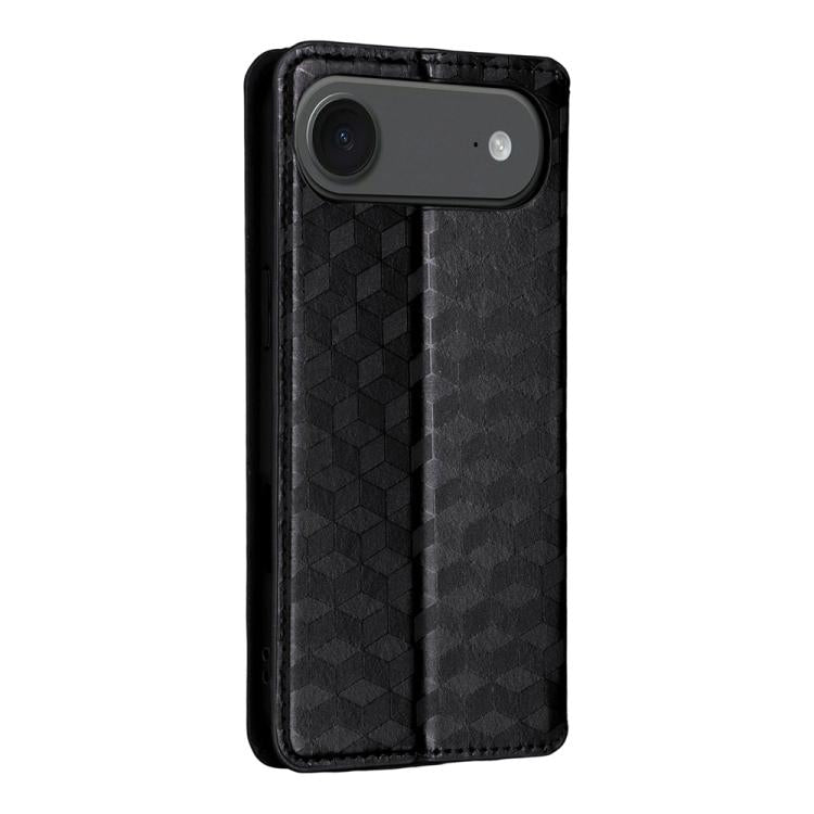 For iPhone Air Cubic Grid Texture Flip Leather Phone Case