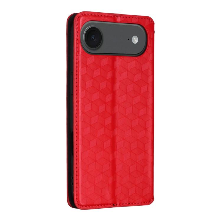 For iPhone Air Cubic Grid Texture Flip Leather Phone Case