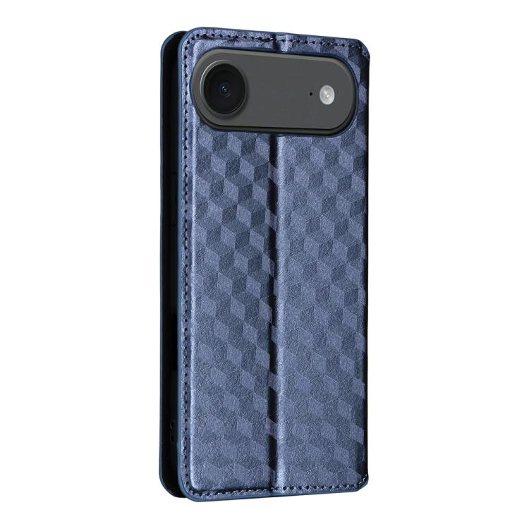 For iPhone Air Cubic Grid Texture Flip Leather Phone Case