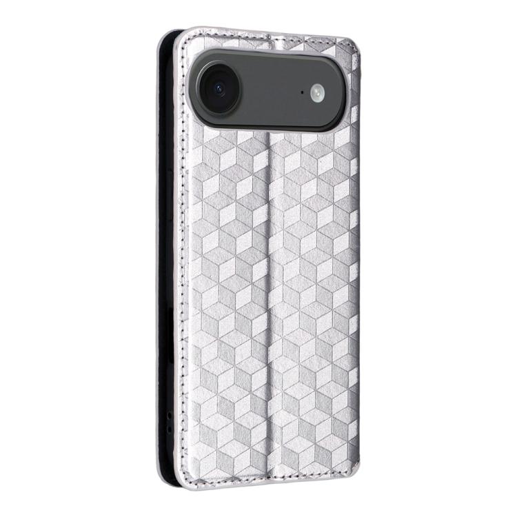 For iPhone Air Cubic Grid Texture Flip Leather Phone Case