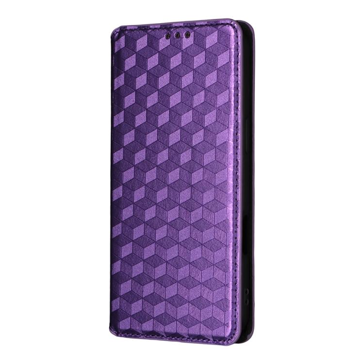 For iPhone Air Cubic Grid Texture Flip Leather Phone Case
