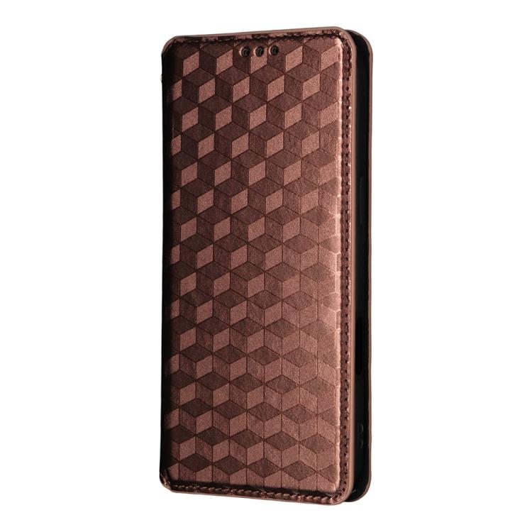 For iPhone Air Cubic Grid Texture Flip Leather Phone Case
