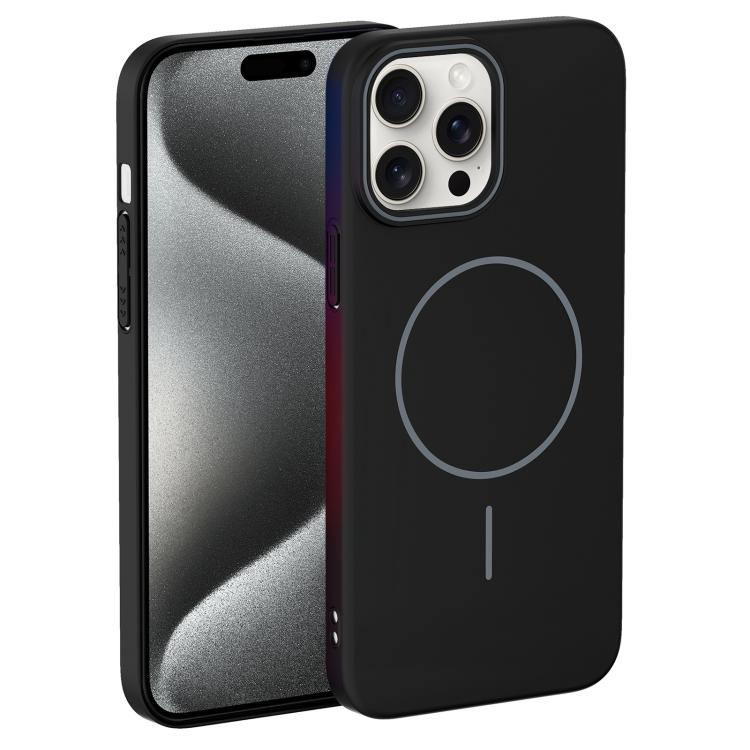 For iPhone 15 Pro Max Thin Circle PC Injection MagSafe Phone Case