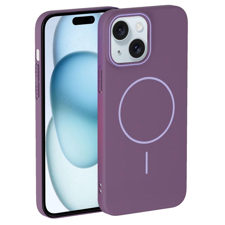 For iPhone 15 Plus Thin Circle PC Injection MagSafe Phone Case
