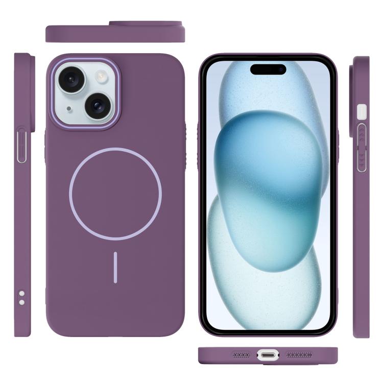 For iPhone 15 Plus Thin Circle PC Injection MagSafe Phone Case