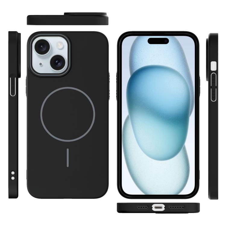 For iPhone 15 Thin Circle PC Injection MagSafe Phone Case