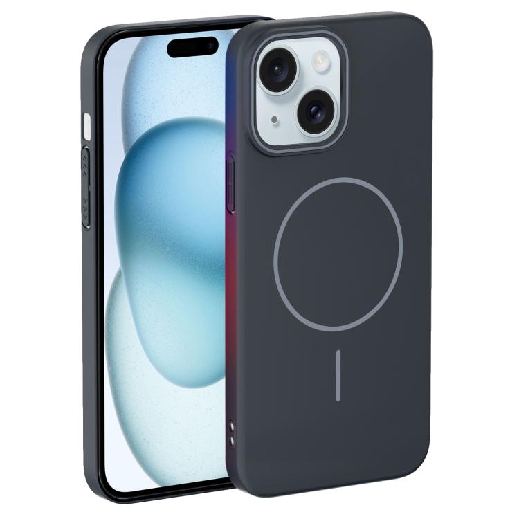 For iPhone 15 Thin Circle PC Injection MagSafe Phone Case