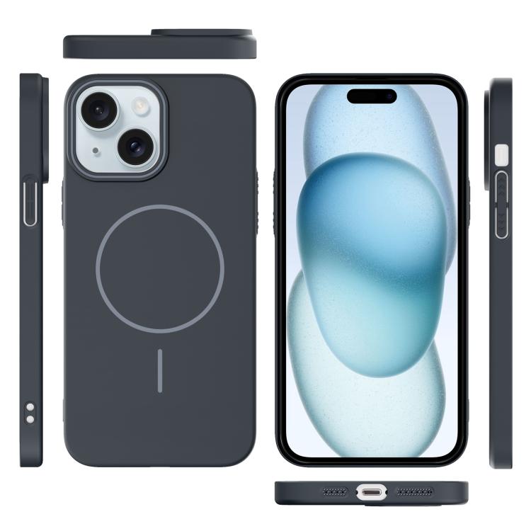 For iPhone 15 Thin Circle PC Injection MagSafe Phone Case
