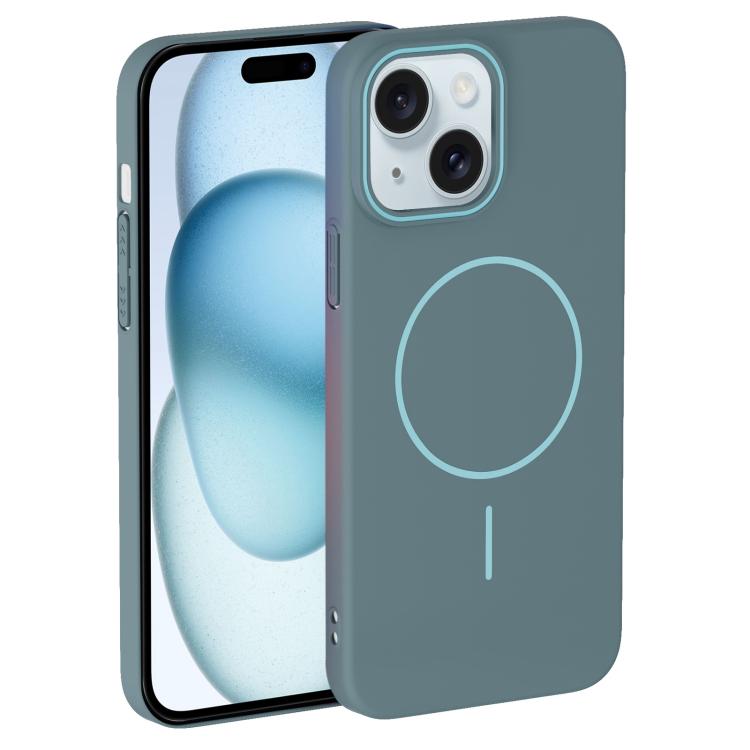For iPhone 15 Thin Circle PC Injection MagSafe Phone Case