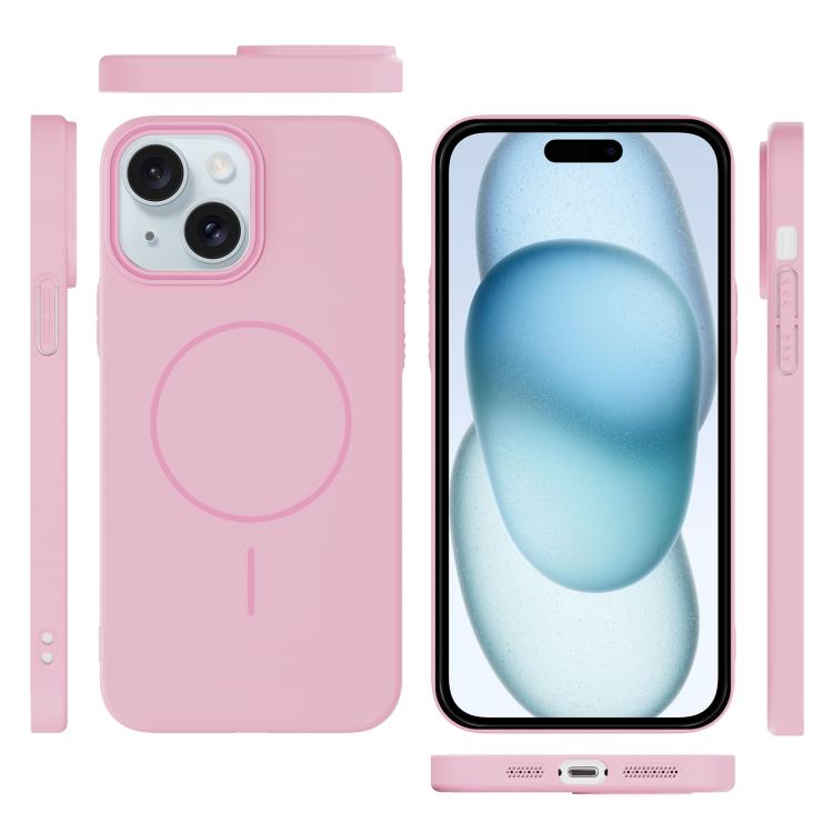 For iPhone 15 Thin Circle PC Injection MagSafe Phone Case