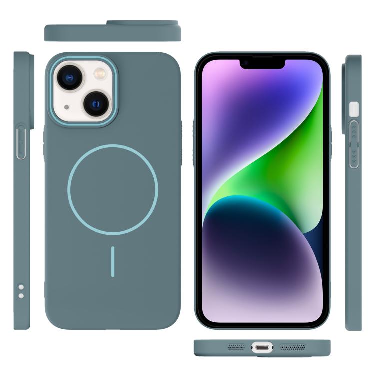 For iPhone 14 Plus Thin Circle PC Injection MagSafe Phone Case