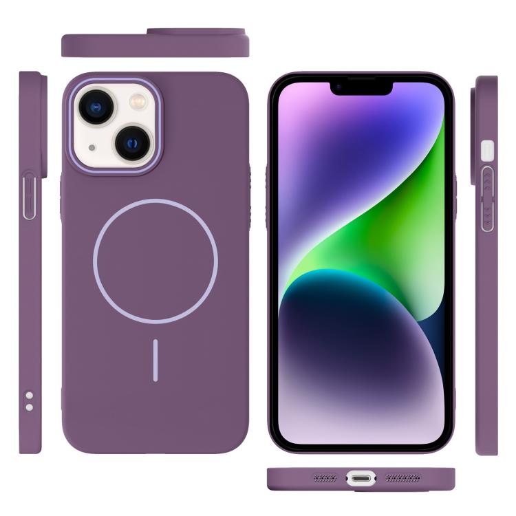 For iPhone 14 Thin Circle PC Injection MagSafe Phone Case