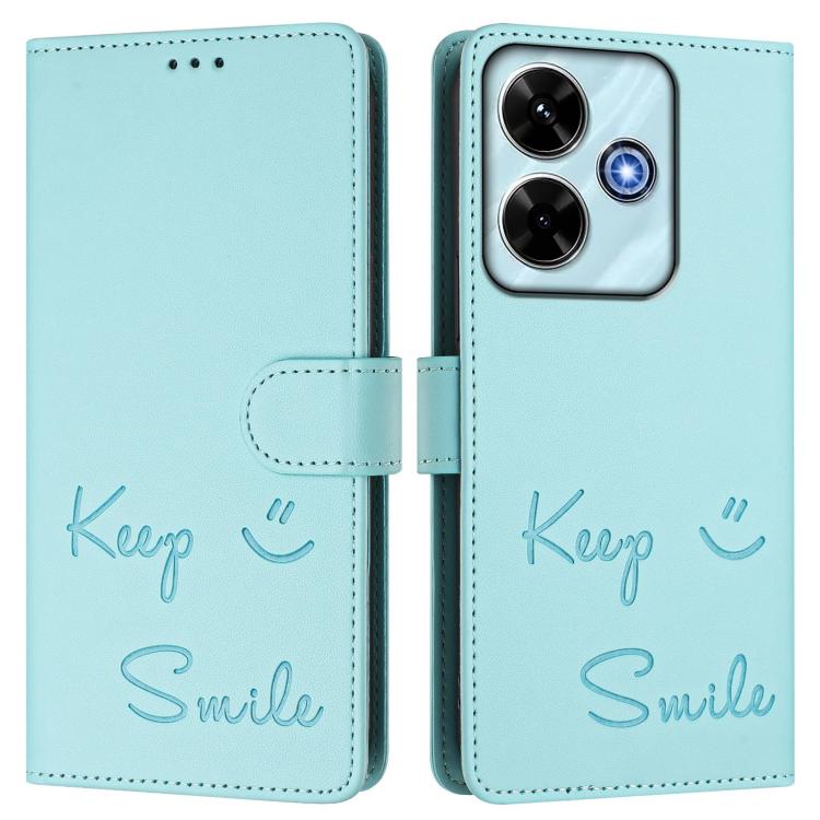 For Xiaomi Poco M6 Plus / Redmi 13x 4G Smile Embossing RFID Leather Phone Case