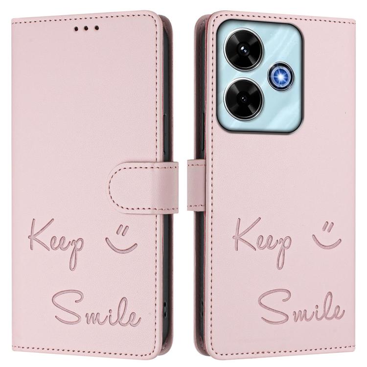 For Xiaomi Poco M6 Plus / Redmi 13x 4G Smile Embossing RFID Leather Phone Case