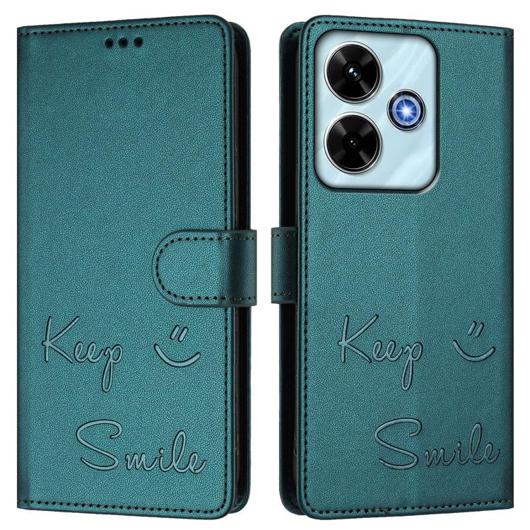 For Xiaomi Poco M6 Plus / Redmi 13x 4G Smile Embossing RFID Leather Phone Case
