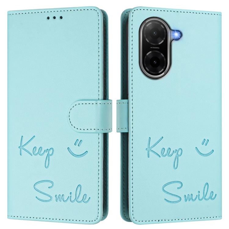 For Xiaomi Poco C71 / Redmi A5 4G 171.7mm Smile Embossing RFID Leather Phone Case