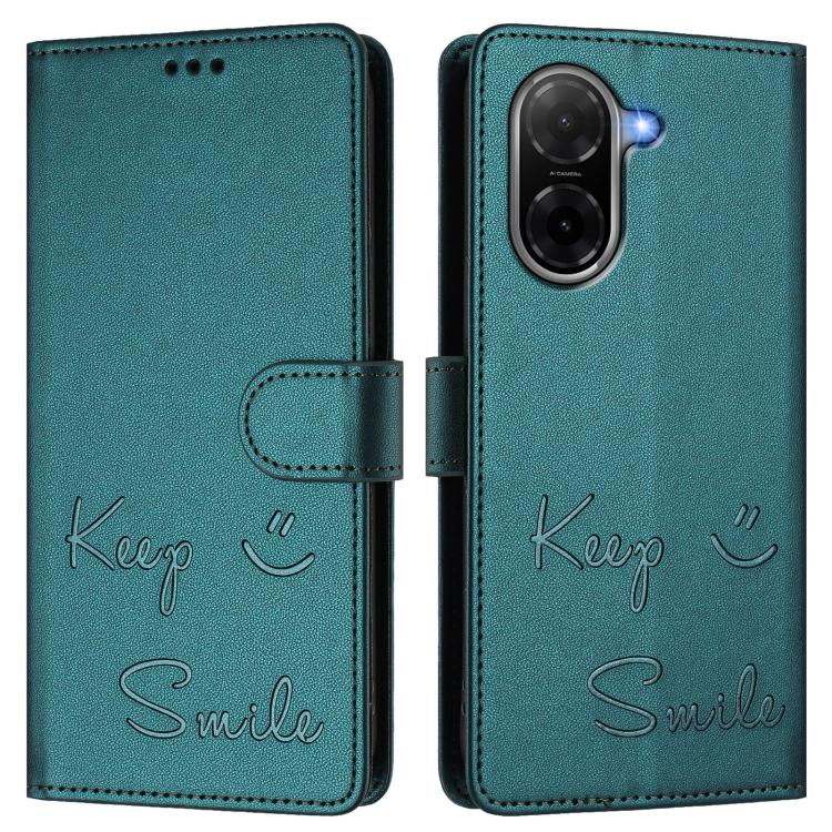 For Xiaomi Poco C71 / Redmi A5 4G 171.7mm Smile Embossing RFID Leather Phone Case
