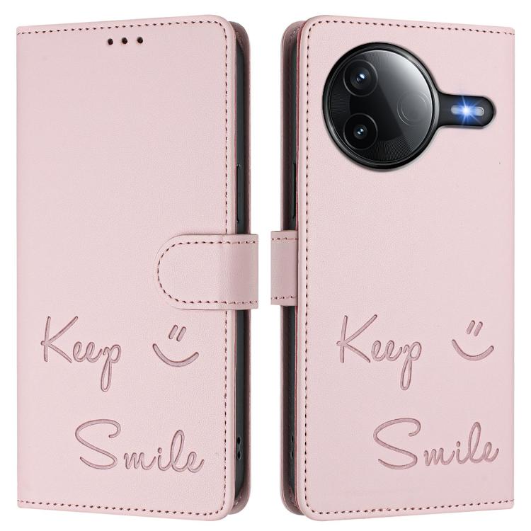 For Xiaomi Poco F7 Pro / F7 Ultra Smile Embossing RFID Leather Phone Case