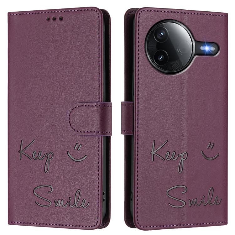 For Xiaomi Poco F7 Pro / F7 Ultra Smile Embossing RFID Leather Phone Case