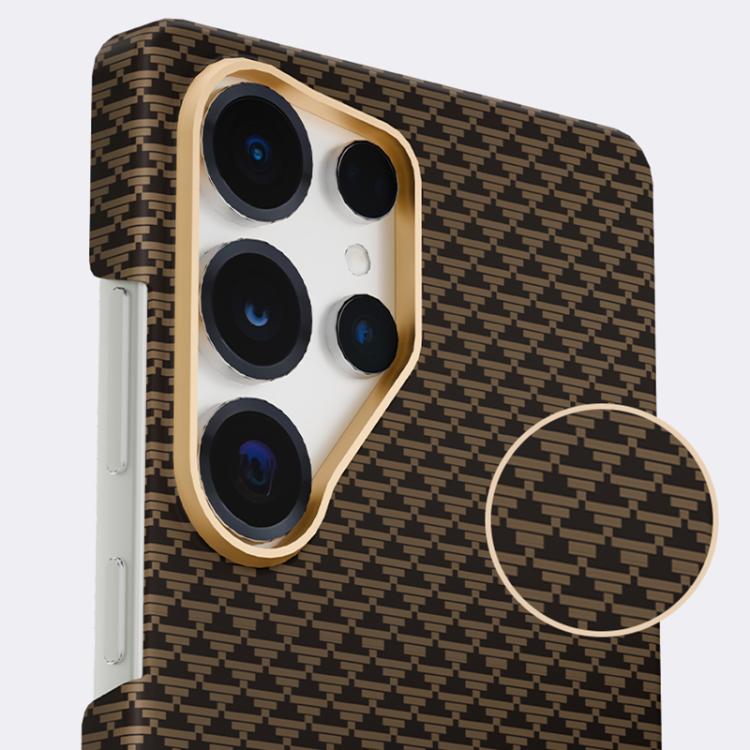 For Samsung Galaxy S25 Ultra 5G Metal Frame Nanofiber MagSafe Magnetic Phone Case