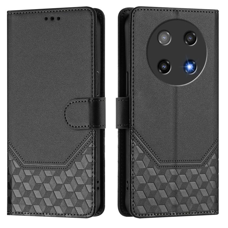For Coolpad C16 Honeycomb Embossing RFID Leather Phone Case