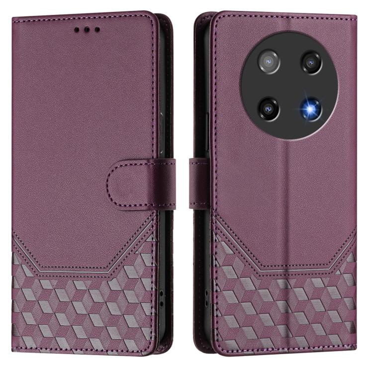 For Coolpad C16 Honeycomb Embossing RFID Leather Phone Case