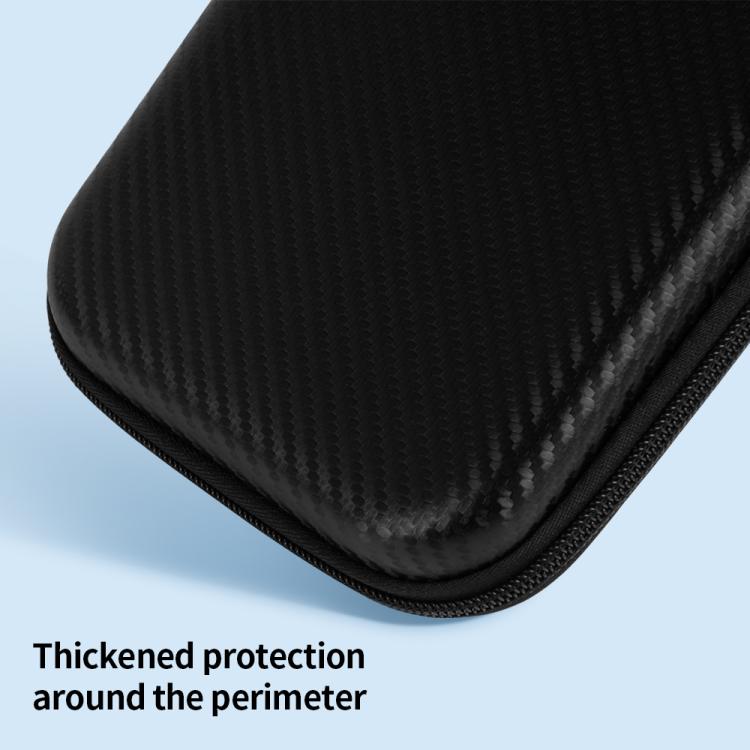 For Nintendo Switch 2 Carbon Fiber Full Cover Shockproof Storage Bag - Black