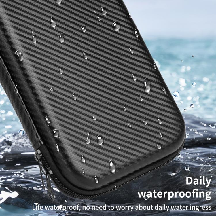 For Nintendo Switch 2 Carbon Fiber Full Cover Shockproof Storage Bag - Black