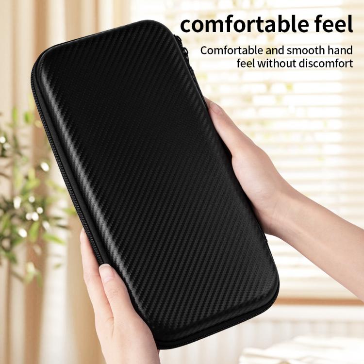 For Nintendo Switch 2 Carbon Fiber Full Cover Shockproof Storage Bag - Black