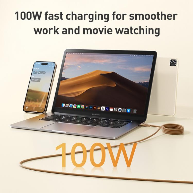 Momax Mag.Link Magnetic 100W USB-C / Type-C to USB-C / Type-C Data Cable, Length:2m - Black