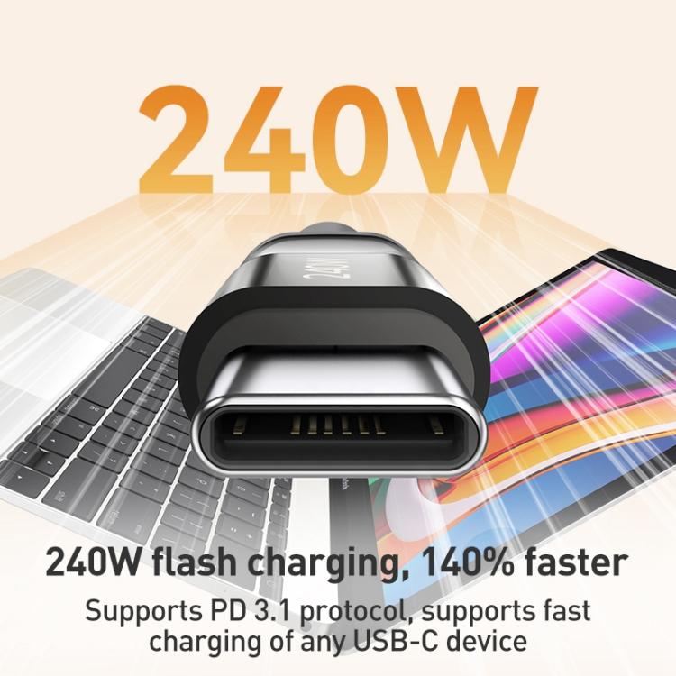 Momax Mag.Link Magnetic 240W USB-C / Type-C to USB-C / Type-C Data Cable, Length:2m - Black
