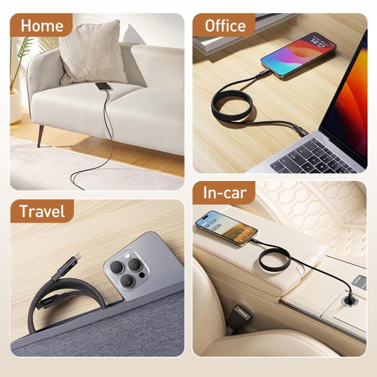 Momax Mag.Link Magnetic 240W USB-C / Type-C to USB-C / Type-C Data Cable, Length:2m - Black