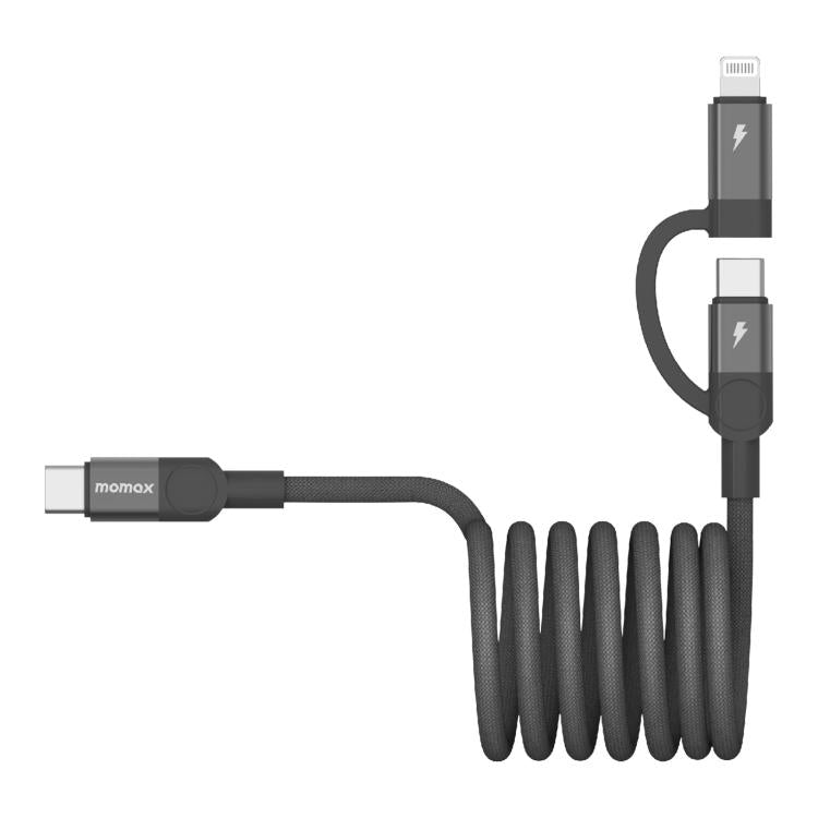 Momax Mag.Link Duo Magnetic 60W USB-C / Type-C to USB-C / Type-C / 8 Pin Data Cable, Length:1m