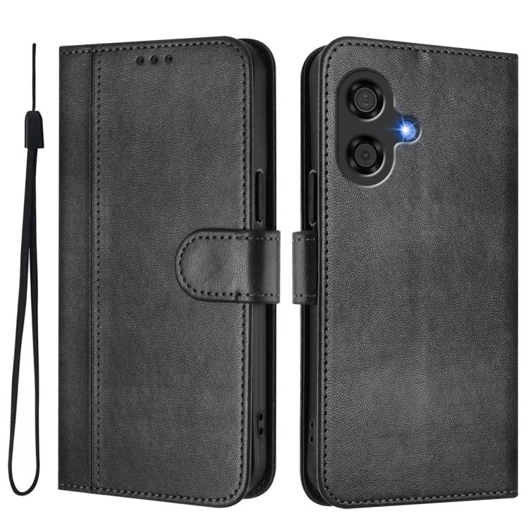 For Coolpad Cool 40i Line Splicing Buckle Retro Leather Phone Case