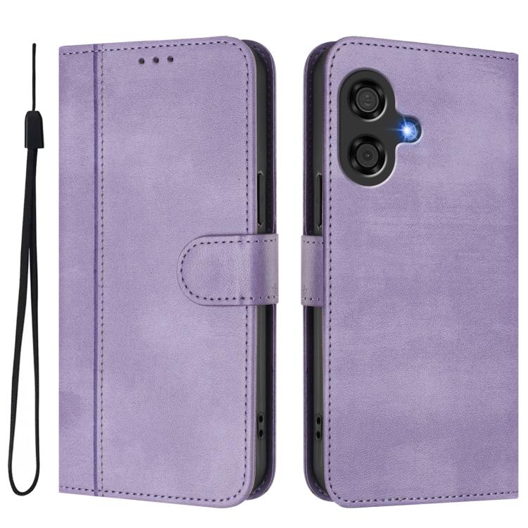 For Coolpad Cool 40i Line Splicing Buckle Retro Leather Phone Case
