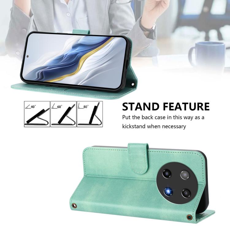 For Coolpad C16 Line Splicing Buckle Retro Leather Phone Case