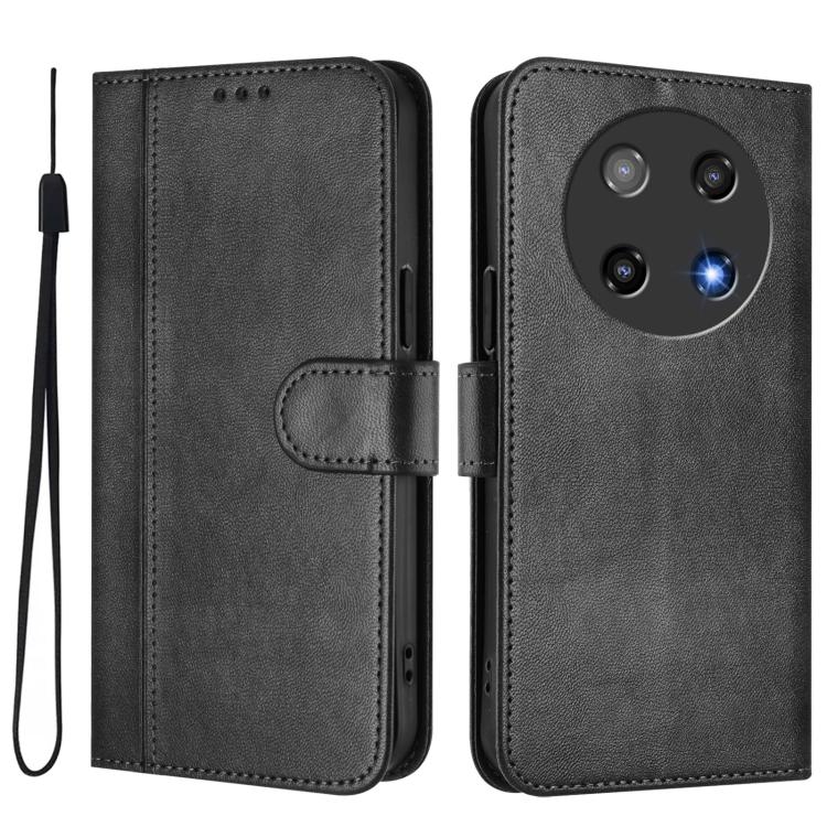 For Coolpad C16 Line Splicing Buckle Retro Leather Phone Case