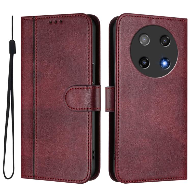 For Coolpad C16 Line Splicing Buckle Retro Leather Phone Case