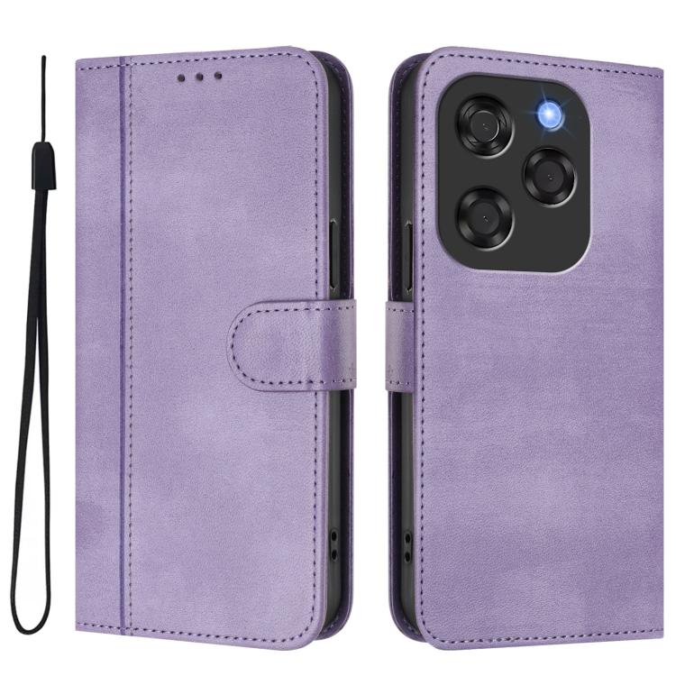 For Coolpad X100 Line Splicing Buckle Retro Leather Phone Case