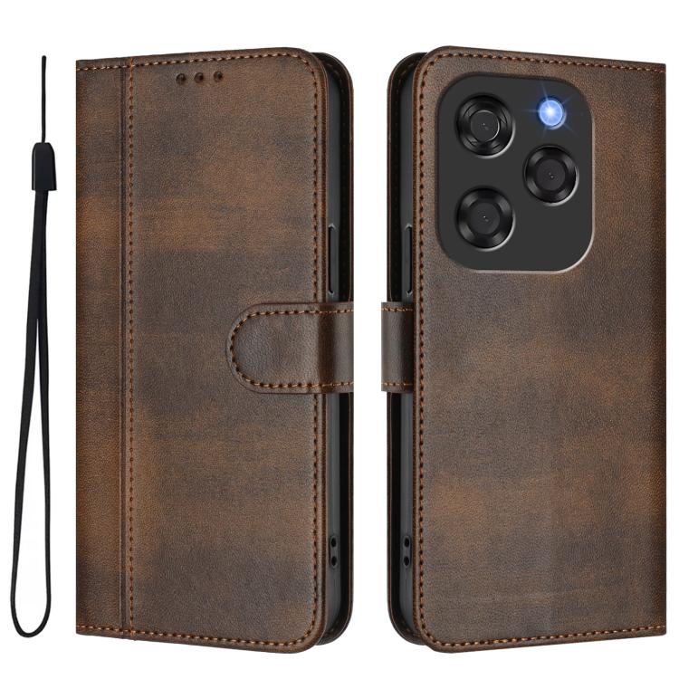 For Coolpad X100 Line Splicing Buckle Retro Leather Phone Case