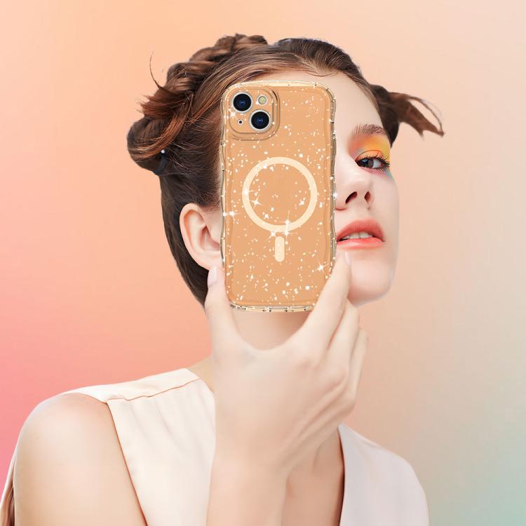 For iPhone 15 Pro Max Wave Glitter MagSafe Magnetic TPU Phone Case